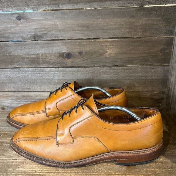 Mens Allen Edmonds Hillcrest Brown Leather Bicycle Toe Dress Shoes Size 11 D GUC - Picture 2 of 6